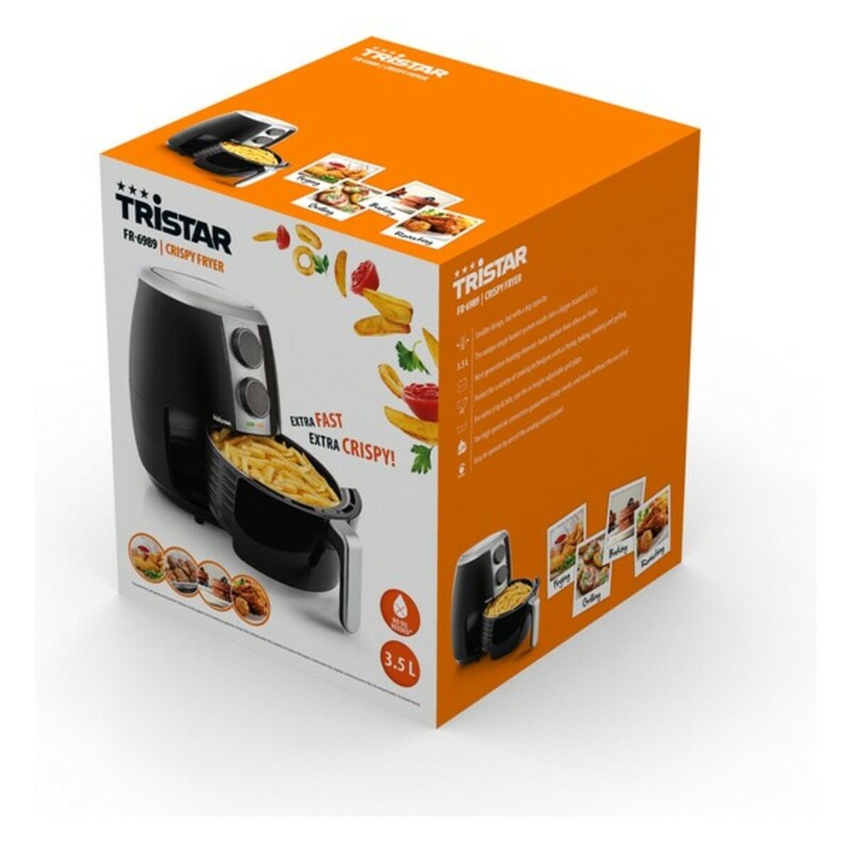 Tristar FR-6989 Airfryer 3,5L — 1500W Heteluchtfriteuse Zwart