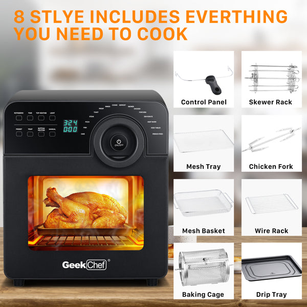 Mini Airfryer Oven met Convectie — Compacte 4-Persoons Heteluchtfriteuse